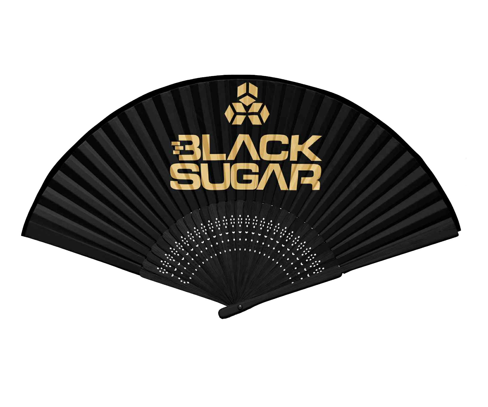 wachlarz black sugar mono black złoty nadruk wachlarz black sugar mono black złoty nadruk